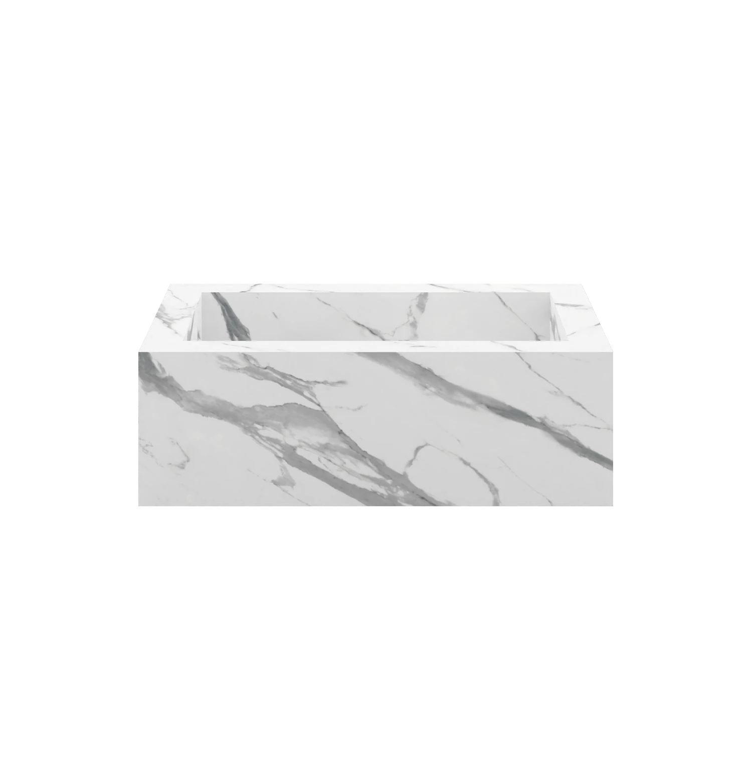 Xeraloox Eterna 70 luxe keramische wastafel op maat gemaakt in Statuario Pure marmerlook - afbeelding 1