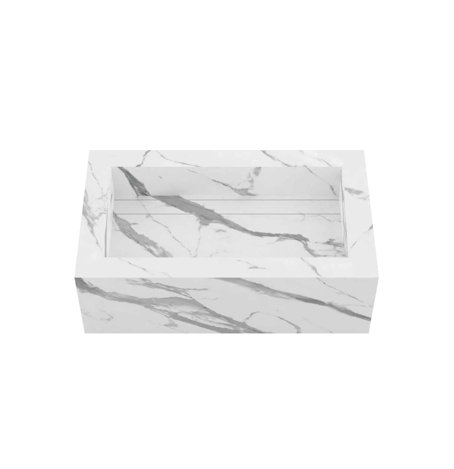 Xeraloox Eterna 70 luxe keramische wastafel op maat gemaakt in Statuario Pure marmerlook - afbeelding 2