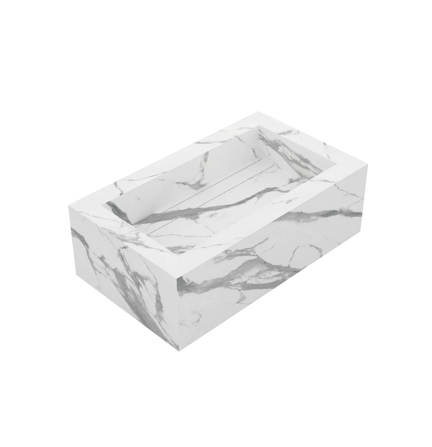 Xeraloox Eterna 70 luxe keramische wastafel op maat gemaakt in Statuario Pure marmerlook - afbeelding 3