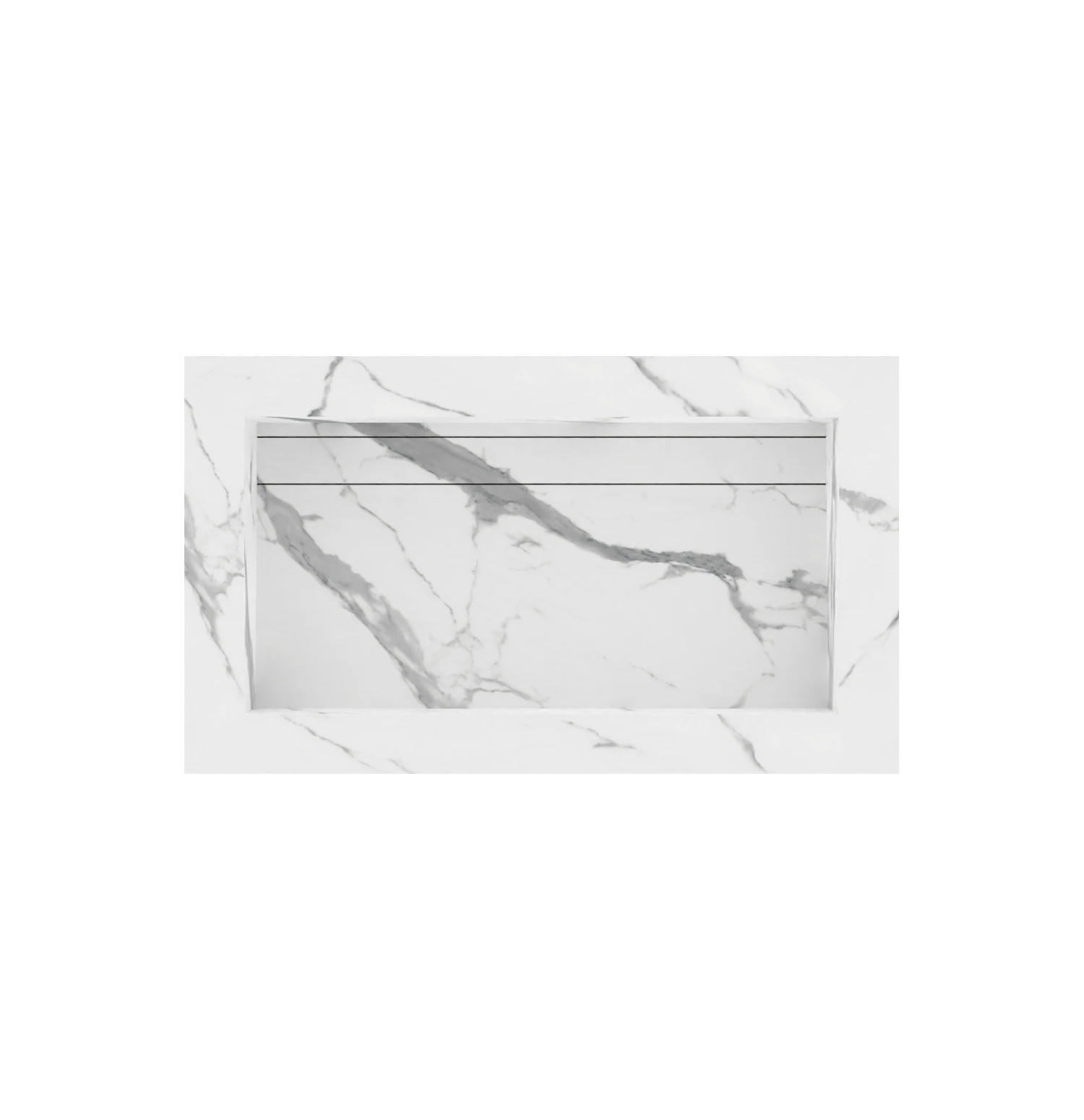 Xeraloox Eterna 70 luxe keramische wastafel op maat gemaakt in Statuario Pure marmerlook - afbeelding 4