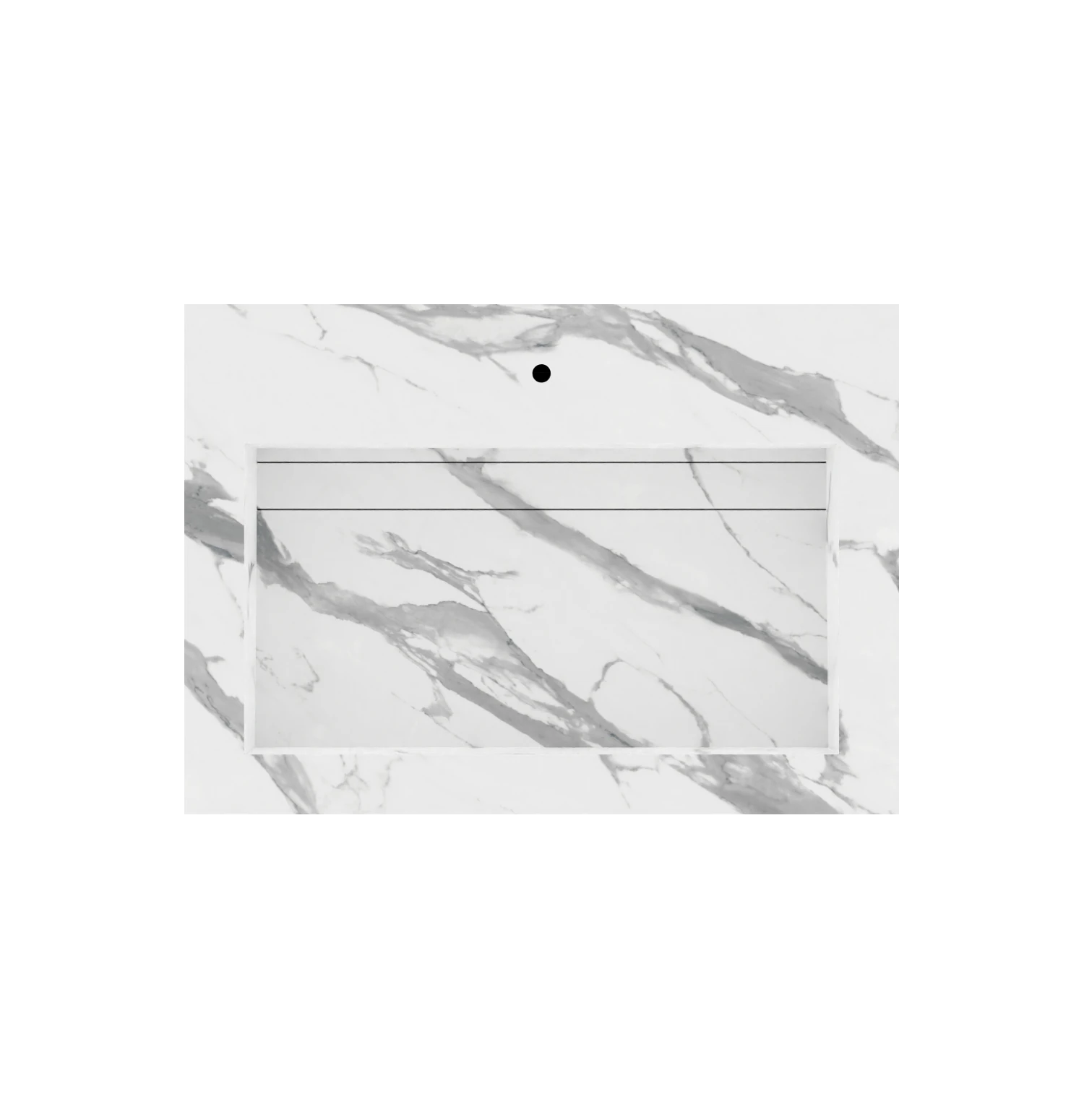 Xeraloox Eterna 70 luxe keramische wastafel op maat gemaakt in Statuario Pure marmerlook - afbeelding 5